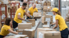 distribution centre personnel sorting packages